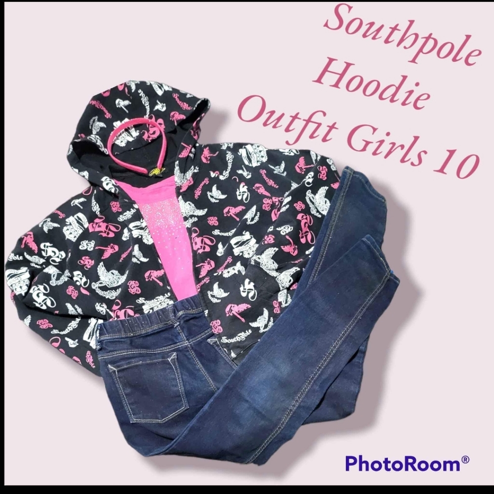 Girls 4 piece South Pole Hoodie Outfit size 10